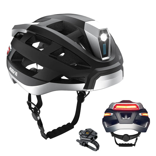 ASIEVIE Bicycle Smart Cycling Helmet with Bluetooth Earphone Bike Helmet Adult Men Women 200 Lumens Headlight Tail & Light Warning Turn Signals - for E-Bikes Scooters Commuter Mountain Bike